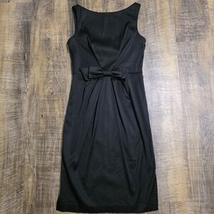 Maggy London Black Midi Dress with Bow Detail
